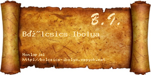 Bölcsics Ibolya névjegykártya