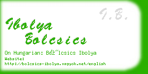 ibolya bolcsics business card